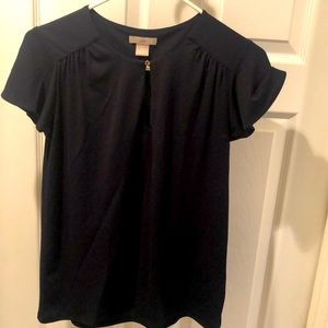 H&M navy cap sleeve blouse